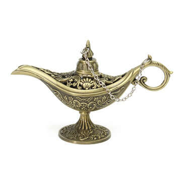 Magic Wishing Lamp Bronze Retro Classic Desktop Decoration Gift Zinc Alloy Light Home Holiday Decora