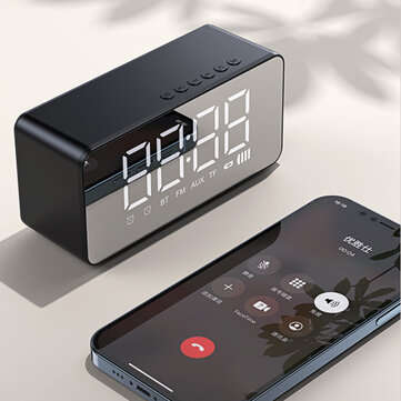 USAMS US-YX007 BT 5.0 Multi-functional Alarm Clock Wireless Speaker Support BT 5.0/TF Card/AUX Play