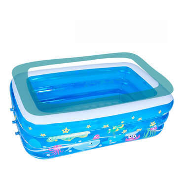 Inflatable Swimming Pool Family Childrens Kids Baby Large Water Rectangular Fun Swimmin... (TYPE: C)