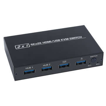 AIMOS AM-KVM 201CL 2-in-1 HDMI/USB KVM Switch Support HD 2 Hosts Share 1 Monitor/K... (COLOR: BLACK)