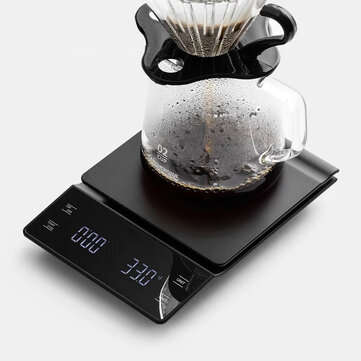 3kg/0.1g Sensitive Touch Kitchen Scale With Timer For Pour Over And Drip Coffee With LED Display