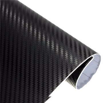 3D Carbon Fiber Vinyl Car Wrap Sheet Roll Film Sticker Decal DIY 100"x12" Black