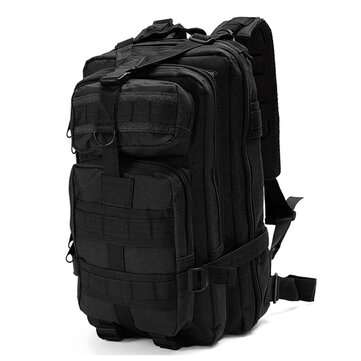 IPRee 30L Outdoor Tactical Backpack Bag 600D Nylon Waterproof Camouflage Trekki... (COLOR.: BLACK)