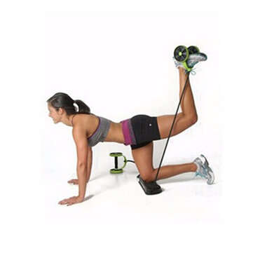 Abs Exercise Wheels Roller Stretch Elastic Abdominal Pull Rope Abdominal Muscle Trainer Home Fitness