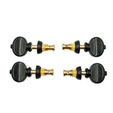 Naomi 4 pcs Ukulele Tuning Pegs Pin Machines Tuners Ukulele Parts Black And Gold Color Set