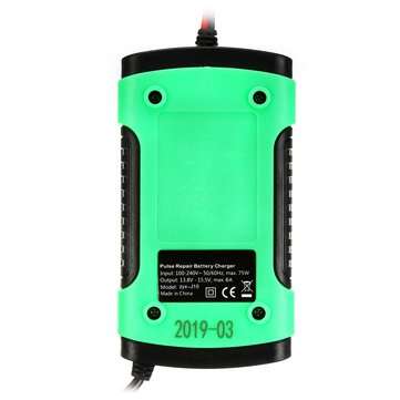 Enusic 12V 6A Pulse Repair LCD Battery Charger For Car Motorcycle Lead Acid Battery Agm Gel Wet