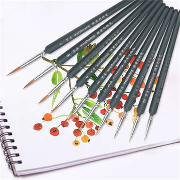 10pcs Hook Line Pen Set Watercolor Brush Painting Set Fine Detail Art Brush Painting Stationery Scho