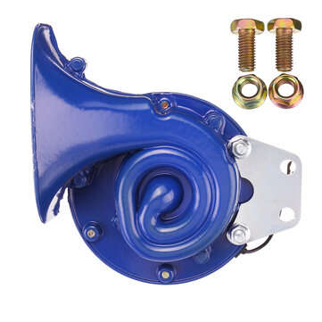 12V 250dB Metal Electric Bull Horn Super Loud Raging Sound Universal For Car Motor... (COLOR.: BLUE)