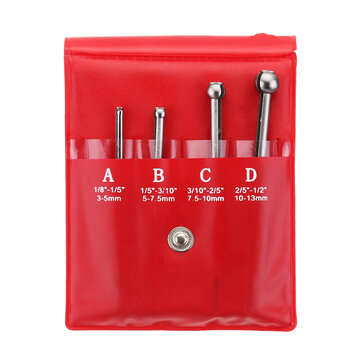Machifit 4pcs 3-13mm Hole Precision Gauge Full Ball Type Small Telescoping Gauge Tool Set Hole Bore