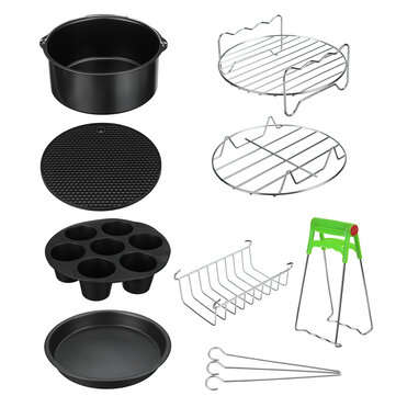 7/8 Inch Air Fryer Accessories Baking Basket Pizza Pan Home Kitchen T... (TYPE: TYPEA | SIZE: 7INCH)