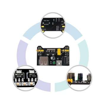 AOQDQDQD DIY Electronics Basic Starter Kit with Breadboard Jumper Wires Resistors Buzzer for Arduino