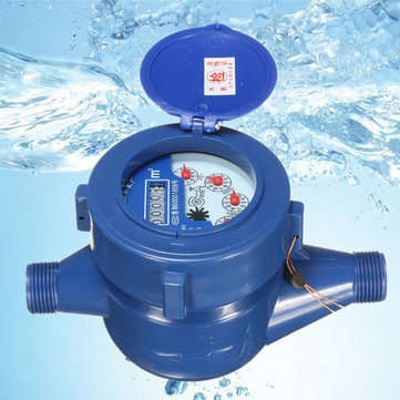15mm Plastic Single Flow Dry Cold Water Pipe Table Garden Home Water Measuring Meter