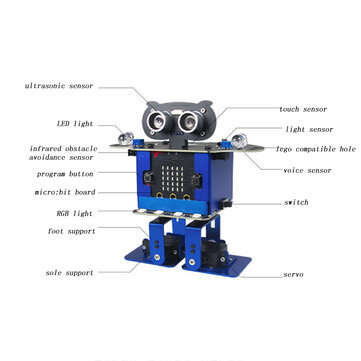 Xiao R HappyBot Microbit Smart Programmable Obstacle Avoidance APP/Stick Control RC Dancing Robot