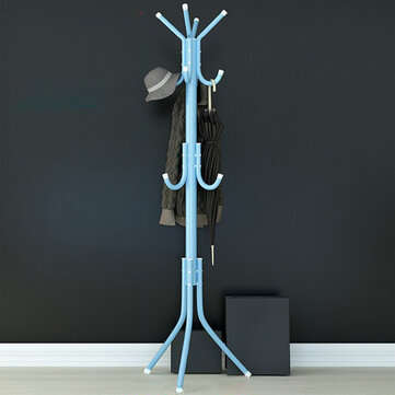 Coat Stand Garment Rack Shelf Metal Jacket Umbrella Hanger Standing 12 Hook (COLOR: BLUE)