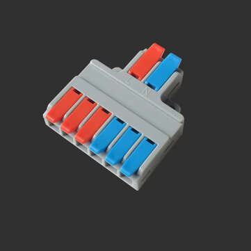 Lt-626/lt-626t Wire Connector 2 In 6 Out 0.5-6mm Wire Splitter Terminal Block Com... (color: Gray)