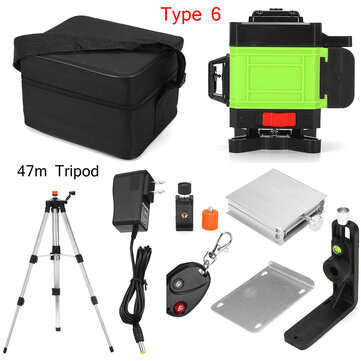 12/16 Line Green Light Laser Level Digital Self Leveling 360 Rotary Measure Tool (TYPE: TYPE6)