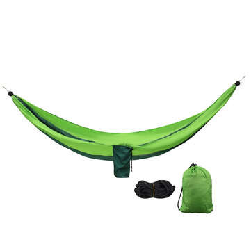 Single People Hanging Swing Bed Camping Hammock Outdoor Garden Travel with Storage... (COLOR: GREEN)