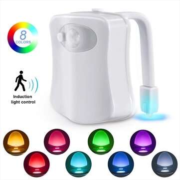 Night Light WC Toilet Light PIR Sensor Toilet Seat Night Lights Intelligent Motion Sensor Bathroom L