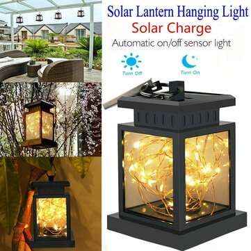 LED Solar Powered Hanging Lantern Light Outdoor Garden Table Fairy String Lamp Waterproof Courtyard