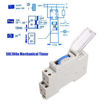 SUL180a 15 Minutes Programmable Din Rail Mechanical Timer Switch