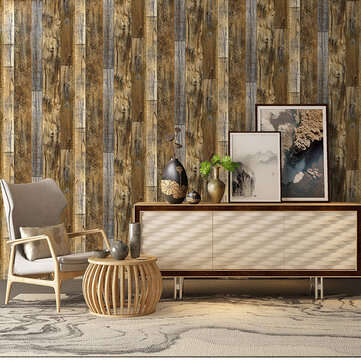 3D Retro Wood Grain Stick Self-adhesive Wallpaper Home Decor Heavy Duty Wall... (TYPE: STRAIGHTHEAD)