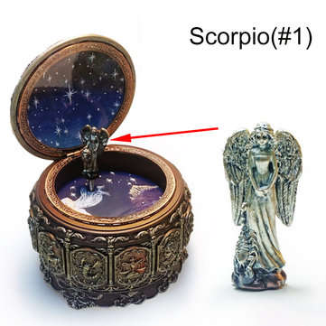 Vintage Zodiac Luminous Music Box with LED Lights Birthday Valentine`s Day Gift Conste... (SIZE: #1)