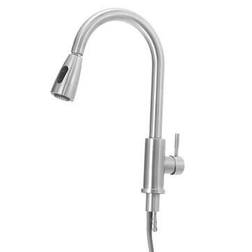 Stainless Steel Hot And Cold Pull Tap Simple Pull Kitchen Sink Faucets