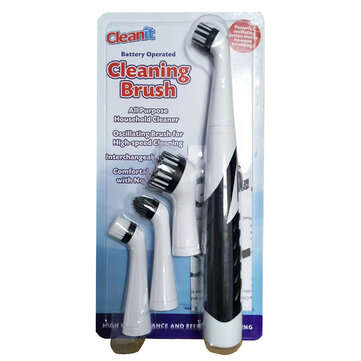 4 Heads Sonic Scrubber Cleaner Multifunctional Electric Brush House Dust Helper K... (COLOR.: BLACK)