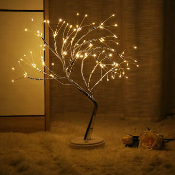 108 LED 3D Tree Table Lamp USB Battery Dual Use Night Light for Home Holiday Bedroom Indoor Kids Bar