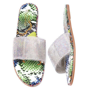 Womens Rhinestone Bling Slippers Summer Beach Flip Flops Flat Walkin... (SIZE: 39 | COLOR: COLORFUL)