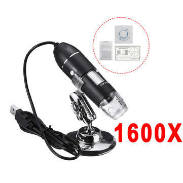 500X/1000X/1600X 2MP Handheld Digital Microscope Magnifier Camera With 8LEDs And Stand ... (TYPE: C)