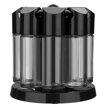 8 Jars Rotating Spice Rack Carousel Kitchen Storage Container Holder Revolving Herbs