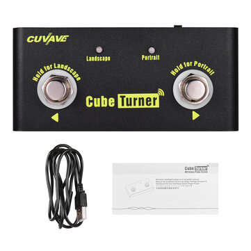 CUVAVE Cube Turner Wireless Page Turner Pedal Built-in Battery Supports Looper Connection Compatible