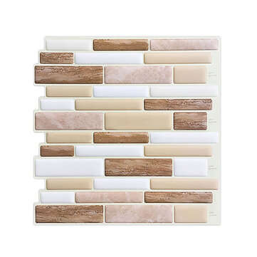 Bathroom Bathroom Waterproof Wallpaper Kitchen Oil-Proof Living Room Wallpaper Wa... (COLOR.: TAWNY)