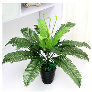 Lifelike Artificial Silk Boston Fern Bush Potted Plant Tree Home Office Decor