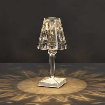 Italian Kartell Crystal Desk Lamp USB Touch Sensor Bar Light Decor Restaurant Table Lamps Romantic N