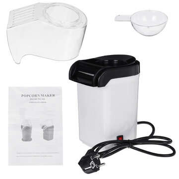 Electric Popcorn Popper Household Hot Air Popcorn Maker Fewer Calories (PLUG: USPLUG)