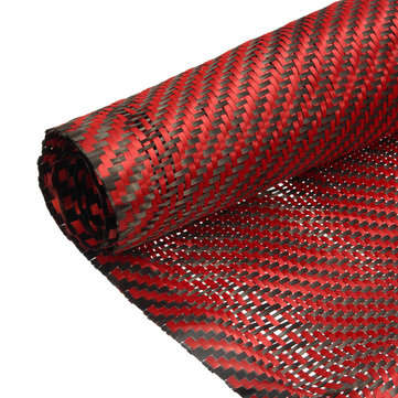 Carbon Fiber Cloth Black Red Fabric Twill Weave Panel Sheet 200gsm