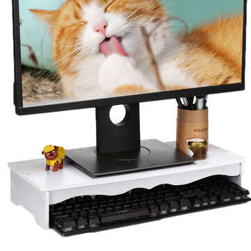 PVC Monitor LED LCD Computer Stand Moisture Proof Riser Desktop Holder File Storage Drawer Monitor H