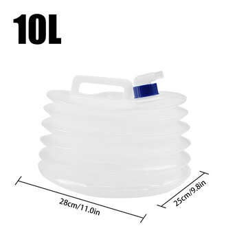 5/10/15L Foldable Water Container Food Grade PE Camping Water Bottle Multifunction Tele... (SIZE: M)
