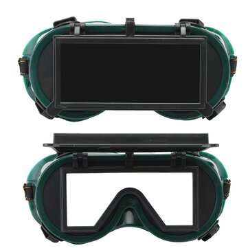 Industrial Welding Goggles Head Clamshell Protection Glasses Mask Green Square