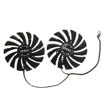2pcs MSI RX580 FDC10U12S9-C Fan Graphics Card Cooling Fan PLD10010S12HH/PLD09210S12HH