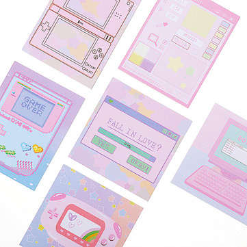 6 Pcs/pack Colorful Sticky Notes Cartoon Love Game Pad Sticky Memo Notes Gift Stationery Office Stic