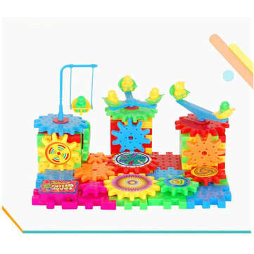 82pcs Children`s Electric Variety Building Blocks Assemble Electronic Gear Splicing Assembling Jigsa