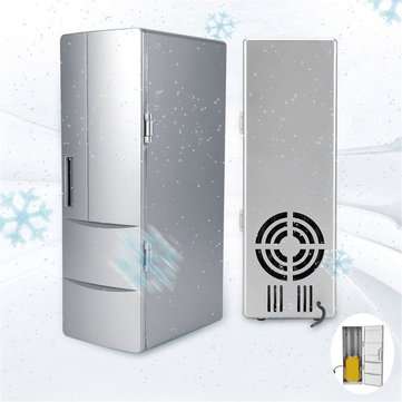USB Mini Fridge Portable Refrigerator Beverage Drink Can Cooler Warmer Freezer