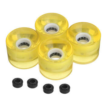 4PCS/Set 60x45mm Skateboard Wheels Glow Flash Light Longboard Light Wheels (COLOR.: YELLOW)