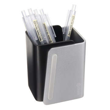 Zelo Aluminum Pen Holder Large Capacity Desktop Storage Organizer Stationery Stud... (COLOR: SILVER)