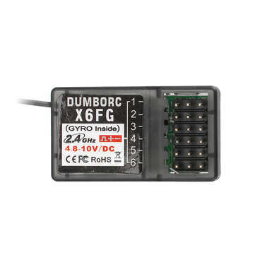 DUMBORC X6FG 2.4G 6CH Receiver with Gyro for RC X6 Transmitter Remote Controller