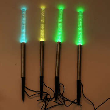 4pcs RGB Three-color Gradient Solar Lamp Garden Landscape Solar Acrylic Bubble White LED Light