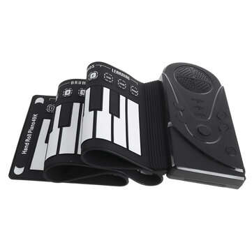 49 Keys Roll Up Keyboard Piano Electronic Portable Electronic Musical Instrument (COLOR.: BLACK)